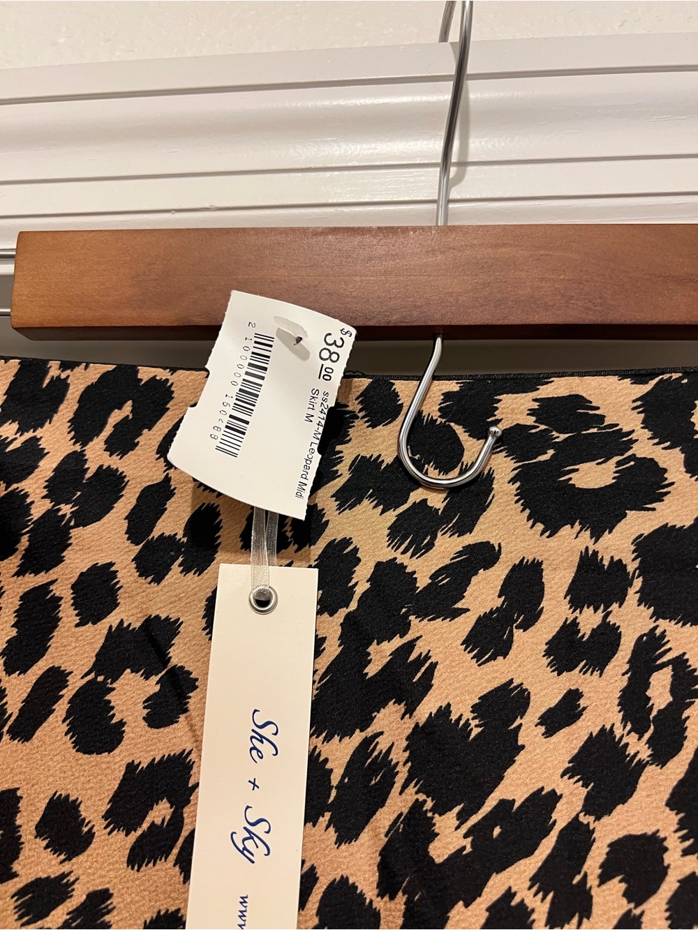 Sale! She + Sky Leopard Print A-Line Skirt in Black & Tan—NWT! - Picture 3 of 4